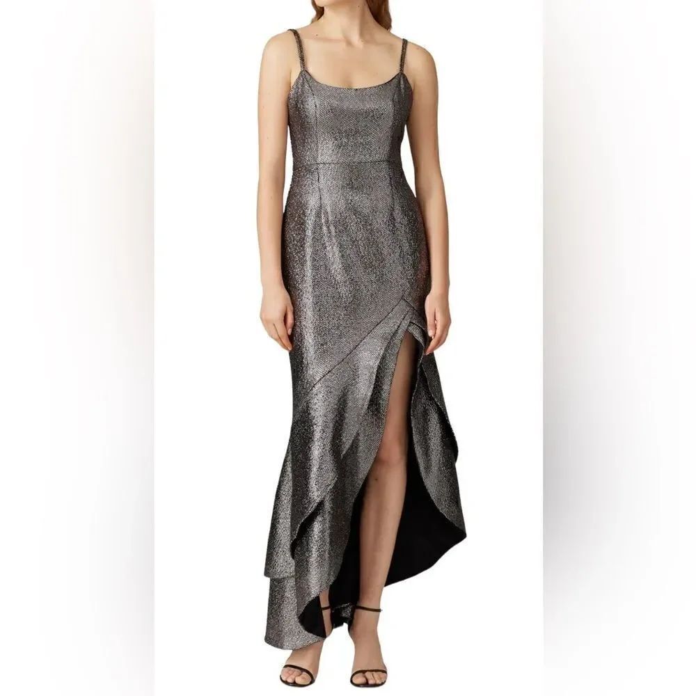 Hutch Silver Metallic Malia Gown Size 12